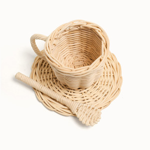 Hot selling sustainable rattan kids toys miniature <b>tea</b> pot wholesale <b>children</b> teaware accessories - Product Image 2