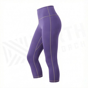Leggings de yoga et de fitness pour femme, sans couture, extensibles, à compression, effet push-up et froncé, couleur unie, pour la gym et le sport - Product Image 3