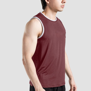 Camiseta sin mangas personalizada al por mayor para hombre, estilo muscle fit, color gris jaspeado, suave y transpirable, para entrenamiento físico. - Product Image 2