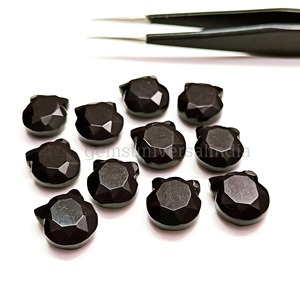 Pierre précieuse en onyx noir naturel, sculptée à la main en forme de visage de chat, 12 mm, facettée, pour la fabrication de bijoux, vente en gros, fournitures en vrac - Product Image 3