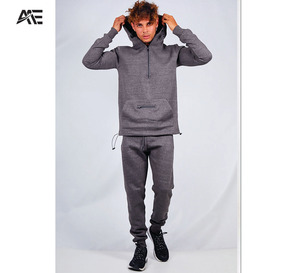 Wholesale Mens Polyester Half <b>Zip</b> <b>Hooded</b> Tracksuit Set Custom Team School Gaming Esports Training Jogger Sportswear Set - Product Image 1