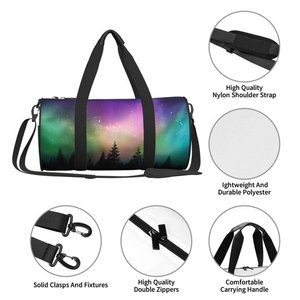 Bolsa de lona Northern Lights con correa ajustable para el hombro, cierre de cremallera, deportiva, para fitness, viajes, portátil, de poliéster - Product Image 2