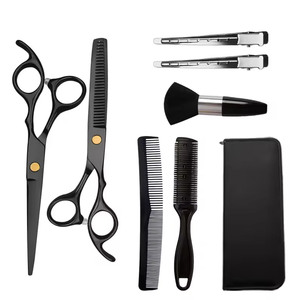 Barber Kit Scissor <b>Set</b> with <b>Razors</b> Black Beauty Saloon Kit Use Barber Thinner Hair Cutting Scissors for Adults Whole Sale Price - Product Image 6