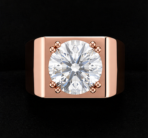 Anillo de Diamante Cultivado en Laboratorio para Hombre |   Anillo Solitario para Caballero |   Anillo de Lujo para Hombre - Product Image 1