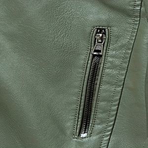 Veste en cuir PU pour homme avec poches zippées, veste zippée élégante pour l'automne et l'hiver, vêtements d'extérieur, veste homme tendance personnalisée - Product Image 5