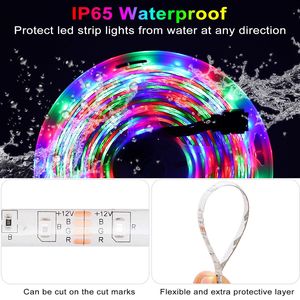 Tira de Luces LED de 5M/16.5 pies, 300 LED, 20 Colores RGB, Inteligente, Impermeable IP65, con Control Remoto - Product Image 5