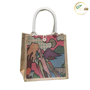 Bolsa Reutilizable para Llevar Comida, de Yute Natural, con Cierre de Cremallera y Asa Resistente - Product Image 2