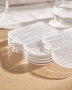 Tarjetas de Birkat Hamazon de Acrílico Transparente, Elegantes y Ecológicas, Regalo Judío Clásico Moderno 2026, para Celebraciones - Product Image 3