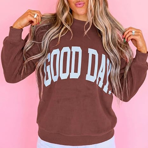 Sudadera Personalizada de Cuello Alto para Mujer, 100% Algodón, Estilo Vintage, para Universidad, Hermandad o Equipo, con Apliques, Reversible - Product Image 2