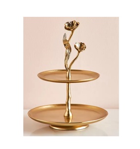Premium Quality Aluminum Metal <b>Cake</b> Stand Antique Gold Finished for Hotel & Wedding Tabletop Decorative <b>Cake</b> Stand On Sale - Product Image 3