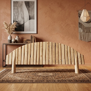 Tête de lit décorative en bois de teck, panneau de lit arqué, plateau mural en branche naturelle, artisanat balinais haut de gamme pour la maison - Product Image 4