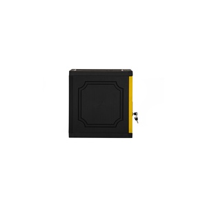 Meuble de rangement cubique moderne en PVC jaune et noir avec serrure pour bureau à domicile - Product Image 6