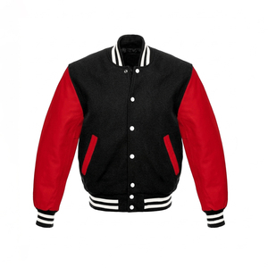 Low MOQ Varsity <b>Jacket</b> Manufacturer Heavyweight Cotton <b>Fleece</b> Varsity <b>Jacket</b> with Custom Packaging - Product Image 2