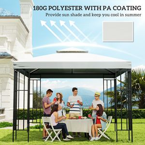 Telo di Ricambio Moderno a 2 Livelli Anti-UV 3x3m per Gazebo, Copertura Bianco Crema per Giardino, Patio, Cortile, Padiglione Esterno - Product Image 6
