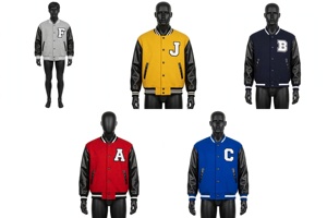 Veste universitaire personnalisée en laine jaune avec manches en cuir PU noir, veste de style Letterman pour hommes, broderie de lettre J, boutons pression - Product Image 6