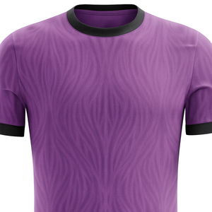 Camiseta de Fútbol de Manga Corta para Hombre, Color Morado, Cuello Redondo, Absorbe la Humedad, Ropa Deportiva de Poliéster, Diseño Sólido para Todas las Temporadas - Product Image 5