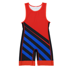 Singlet de Lucha Ajustado con Estampado de Cuadrícula Azul por Sublimación, Unisex para Adultos, de Nailon Transpirable de 160g, Ropa para Deportes de Combate - Product Image 2