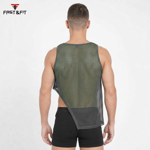 Wholesale Custom <b>Men</b> Summer <b>Mesh</b> Gym Tank <b>Top</b> High Quality Sleeveless Quick Dry Breathable Eco-Friendly Basketball Training - Product Image 2