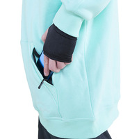 Sweat à capuche long et surdimensionné personnalisé pour le snowboard et le ski, en polaire, bicolore, avec trous pour les pouces, vêtements de sport d'hiver
