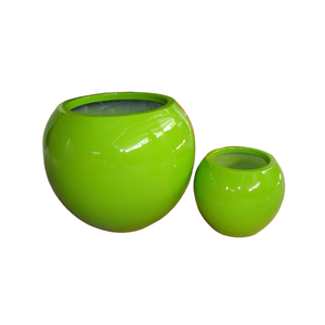 Jardinière moderne en fibre de verre de qualité supérieure avec finition résistante aux UV, grand pot rond d'extérieur pour jardin, conteneur décoratif pour la maison - Product Image 1