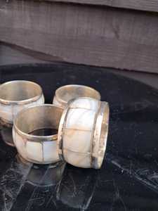 Anillos de Servilleta de Latón con Madreperla, Forma Circular, 4.5 cm de Ancho, Decoración de Mesa Duradera para Bodas - Product Image 6