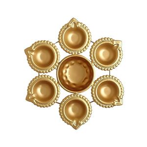 Ensemble de Diyas en Laiton Couleur Personnalisée, Bol Urli Traditionnel en Métal, Porte-Bougie Flottant Fait Main Résistant à la Chaleur pour la Décoration de la Maison à l'occasion du Diwali - Product Image 1