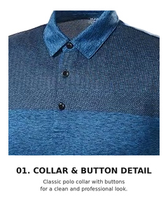 Camiseta Polo de Alto Rendimiento con Efecto Refrigerante y Estampado de Rayas |   Marca Coreana MARK MT-526 OEM/ODM - Product Image 4