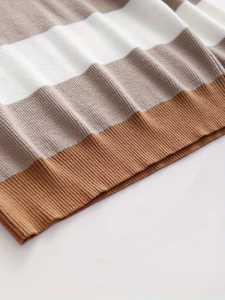 Pull décontracté rayé pour homme, col rond, coupe ajustée, rayures horizontales multicolores, tricot chaud pour l'automne et l'hiver - Product Image 6