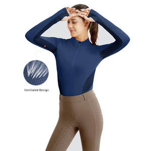 Camiseta Deportiva de Lujo Premium para Mujer, para Montar a Caballo, Tejido Elástico en Cuatro Direcciones, Transpirable, de Secado Rápido, Ligera y Profesional - Product Image 3