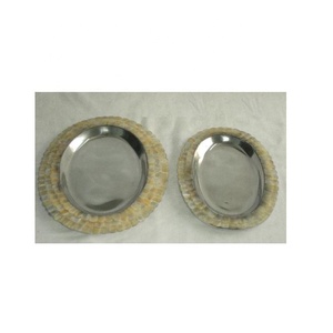 ถาดอลูมิเนียมเคลือบเงาพร้อมชามโลหะสำหรับเสิร์ฟทรงเปลือกหอยมุก - Product Image 2