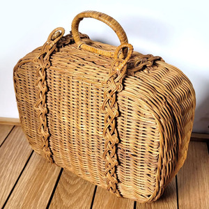 Luxury <b>suitcase</b> woven rattan travel <b>bag</b> manufacturer price <b>storage</b> briefcase trunk baskets - Product Image 2