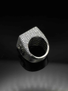 Moissanite <b>Silver</b> BMF Letter <b>Ring</b> Iced Out Hip Hop Statement <b>Ring</b> <b>Mens</b> Unisex Diamond Look Luxury Streetwear Jewelry - Product Image 2