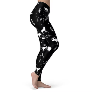 Leggings de sport pour femme, imprimé animal noir doux, taille haute, compression, extensibles, pour yoga et fitness - Product Image 5
