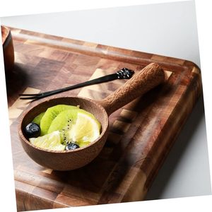 Paquete de 2 cucharas de madera para cocina, 8.5 pulgadas, cuchara grande de madera maciza para arroz, cuchara multiusos para sales de baño, para servir - Product Image 3
