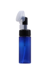 Bouteille cylindrique en PET bleue avec pompe pulvérisatrice pour emballage de produits cosmétiques et de soins personnels, exportateur indien, à vendre - Product Image 4