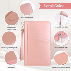 กระเป๋าสตางค์หนังแบบยาวพร้อมช่องใส่โทรศัพท์ กระเป๋าคลัทช์แบบยาวสำหรับผู้ชายผู้หญิงสไตล์วินเทจ - Product Image 6