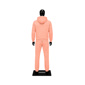 Conjunto Deportivo Personalizado Color Rosa Melocotón para Hombre, Sudadera con Capucha y Pantalones Jogger, Logotipo Impreso, Ropa Deportiva Casual, Venta al Por Mayor OEM - Product Image 2