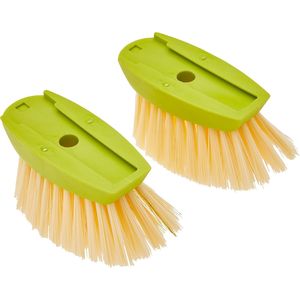 Set di 2 Spazzole per Pulizia con Dispenser di Sapone Verde Ricaricabili per Lavaggio Piatti - Product Image 3