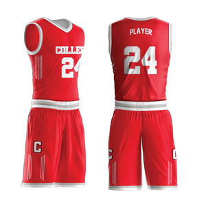 Ensemble maillot et short de basket-ball rouge unisexe grande taille pour l'été, respirant, anti-UV, en polyester, vêtements de sport - Product Image 3