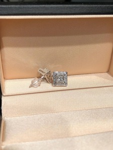 Princess Cut Lab Grown Diamond Stud <b>Earrings</b> 14K White Gold F Color Minimal Diamond <b>Earrings</b> for Women Luxury Jewelry - Product Image 3