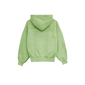 Sweat à capuche zippé unisexe en molleton de coton tricoté uni 360g, délavé à l'acide, imprimé personnalisé, chaud, pour homme, style streetwear décontracté, hiver - Product Image 2