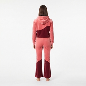 Women's Lightweight <b>Velvet</b> Sweatsuit Full Sleeve Hoodie and Pants Two Tone Breathable Casual Winter <b>Tracksuit</b> Set - Product Image 2