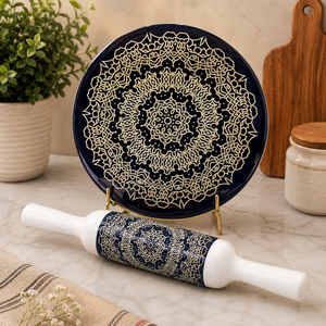 Falah International Gorgeous Chakla Belan Marble Wooden Metal Premium Handmade Wholesale OEM Eco Friendly Durable Chakla Belan - Product Image 1