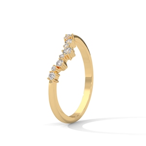 Bague élégante en or avec diamant de laboratoire serti demi-éternité pour un usage quotidien raffiné - Product Image 1