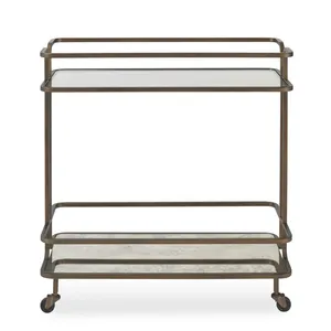Chariot de service roulant en métal fait main de luxe, chariot de service moderne, mobilier design pour hôtel, restaurant, bar, événement de mariage, Premium - Product Image 2