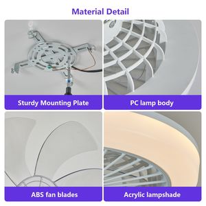 Ventilatore da Soffitto Moderno a Basso Profilo da 18 Pollici con LED RGB, Controllo Remoto e App Smart, Luce Dimmerabile - Product Image 6