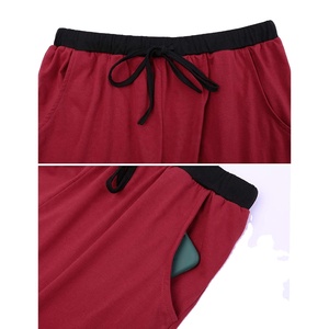 Conjunto Deportivo de Algodón Rojo para Hombre, Manga Corta, Cuello Redondo, Bloques de Color, Pantalones Cortos Casuales de Verano, Corte Regular, Transpirable - Product Image 5