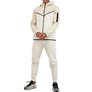 Men's Black Hooded Tracksuit <b>Set</b> Full Sleeve Sweatshirt Pants Solid Color Sporty Autumn Wear Breathable Polyester Material - Product Image 3