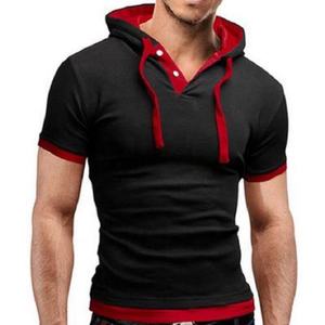 Nouvelle arrivée de qualité T-shirt de sport à capuche pour hommes et femmes Chemises en tissu polyester de coton avec logo personnalisé et étiquettes - Product Image 1