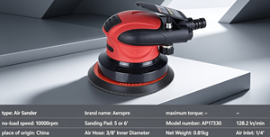 Lijadora Orbital Neumática TAYO de 5 Pulgadas, Roja y Negra, Herramienta Neumática para Lijar Superficies - Product Image 1